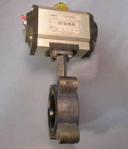 MaxAir UT21DAF05F07 Rack & Pinion Actuator 150 PSI Max w/ 3" Butterfly Valve