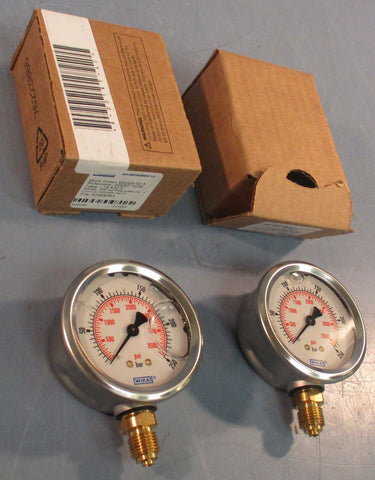 Wika 213.532.5" Pressure Gauge 0-3500psi 0-250bar 2-1/2" Length Lot of 2