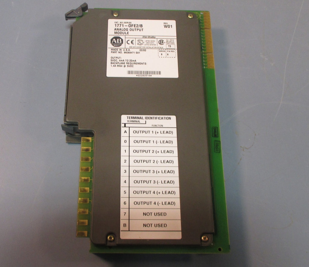 Allen Bradley 1771-OFE2/B Rev. W01 Analog Output Module Series B