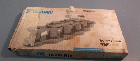 TSUBAKI RS50 RIV SINGLE STRAND RIVETED ROLLER CHAIN ANSI#50, STEEL, (5/8" PITCH)