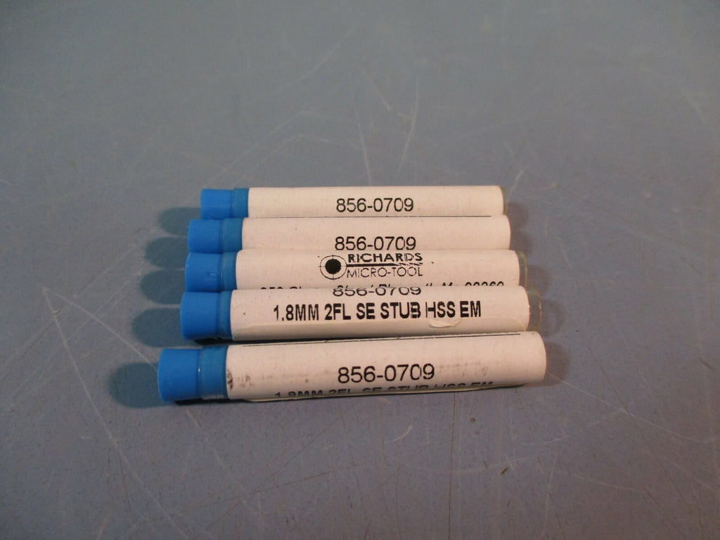 Richards Micro-Tool 856-0709 1.8MM 2FL SE Stub HSS EM NEW LOT OF 5