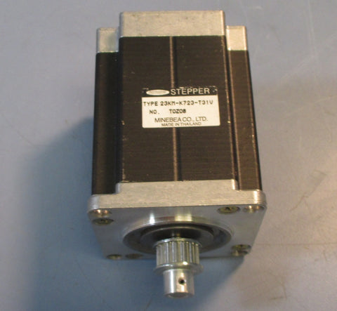Astrosyn Stepper Motor 23KMK723T31V No. T0Z08 w/ Set Screw Toothed Pulley Used