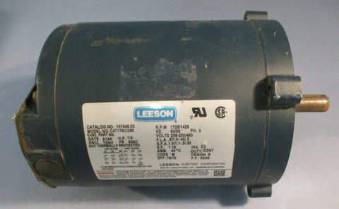 Leeson 101648.00 Electric Motor C4T17NC28E 1725/1425RPM 3PH 1/4HP 5/8" Shaft Dia