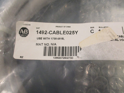 Allen Bradley 1492-CABLE025Y Ser C Pre-Wired Digital Cable 2.5m Long