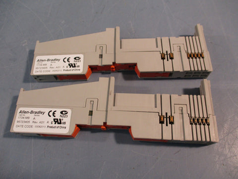 Lot of (2) Allen-Bradley 1734-MB SER A REV 01 95723405 Base Module