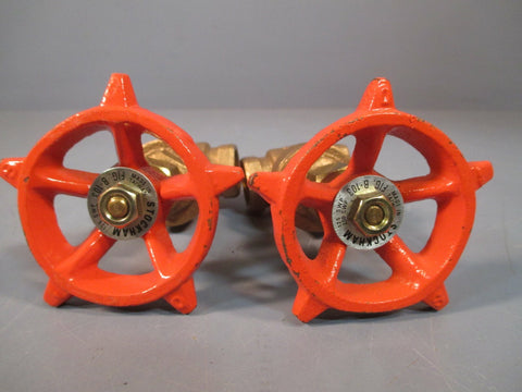 Stockham Bronze Gate Valve (Lot of 2) 125 SWP 200 CWP 3/8", Fig. B103