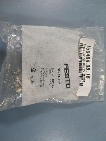 Festo QSLG1/216 Push In L Fitting New