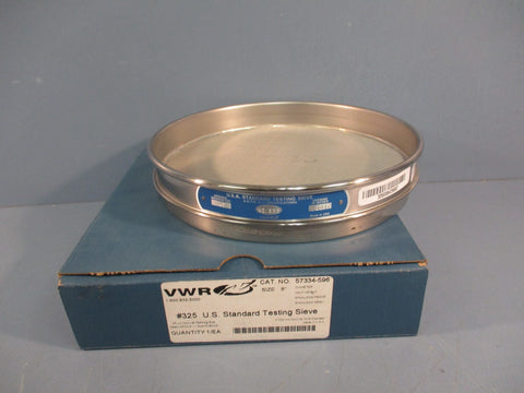 VWR 57334596 #325 U.S. Standard Testing Sieve 8" Dia 0.032mm Wire Dia Stainless