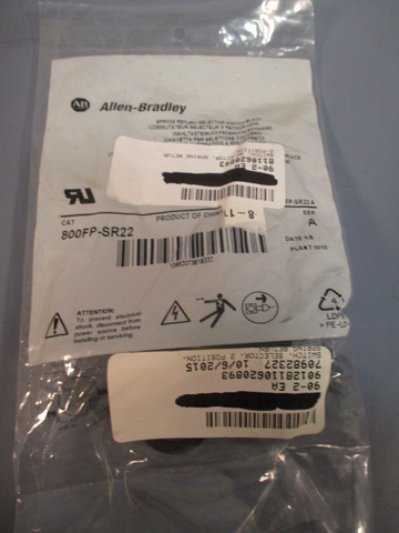 AllenBradley Spring Return Selector Switch (Black) Ser. A 800FPSR22