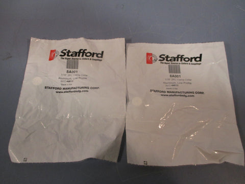 Lot of (2) Stafford TwoPiece ClampType Shaft Collar 1/16" 8A001