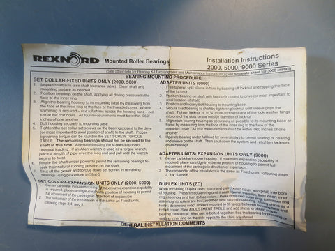 Rexnord Flange Mount 3-1/2" Bore Saddle Roller Bearing MA3208F