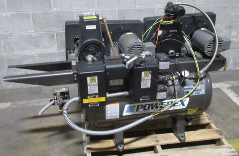 Powerex Air Compressor 90 PSI / 4 CFM AD005144 Dual 1/2 HP Duplex 30 Gallon
