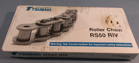 Tsubaki RS50 RIV Roller Chain 10ft Riveted Single Strand Size #50, 5/8" Pitch