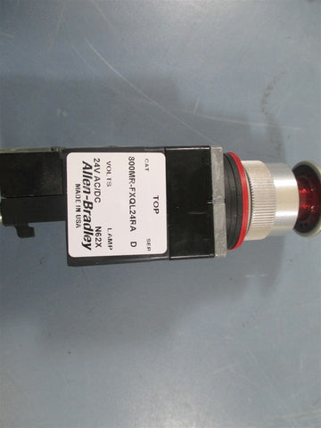 Allen Bradley 800MRFXQL24RA Ser. D Red LED Illuminated PushPull Unit New