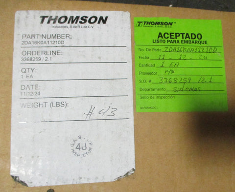 Thomson 2DA16K0A11210D Dual Shaft Linear Guide 37" Long 6" Wide