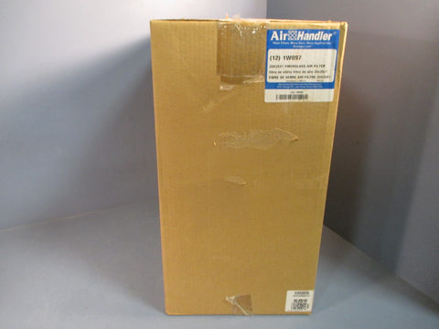 BOX OF 12 NEW 20X20X1 AIR HANDLER FIBERGLASS DISPOSABLE AIR FILTER 1W097