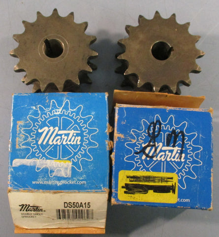 Martin DS50A15 Double Single Sprocket 3/4" Bore 13/16" Keyway Lot of 2