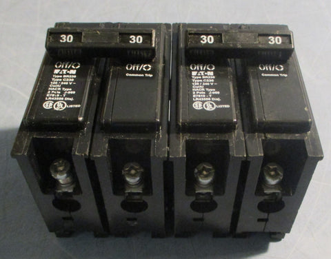 Eaton BR230 Circuit Breaker 2 Pole 30A 120/240VAC Type C230 (Lot of 2)
