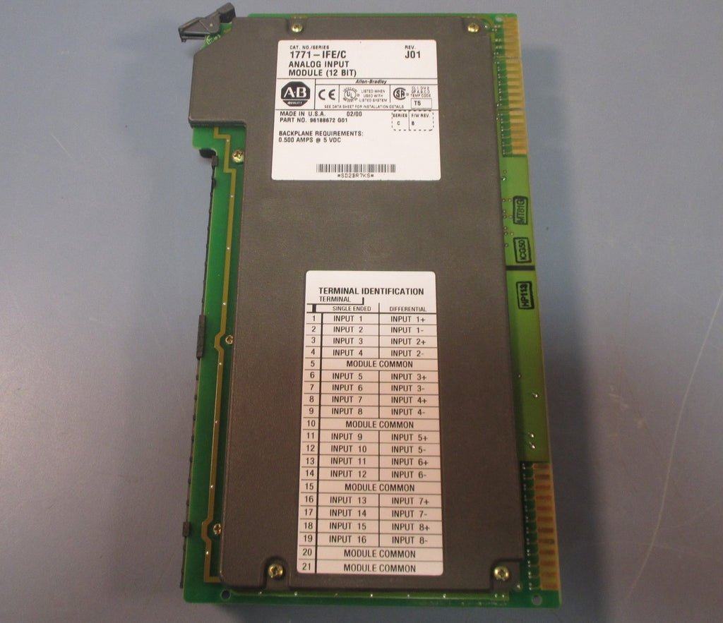 Allen Bradley 1771-IFE/C Rev. J01 Analog Input Module (12 Bit) Series C