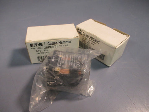 Lot of (2) CutlerHammer DPDT Relay Ser. A2 10Amp 24VDC 8Pin D5PR2T1
