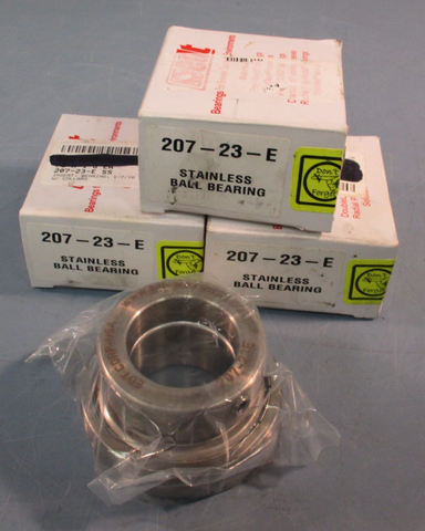 Lot of (3) EDT 207-23-E Insert Ball Bearings 1-7/16" Stainless Steel w/Collar