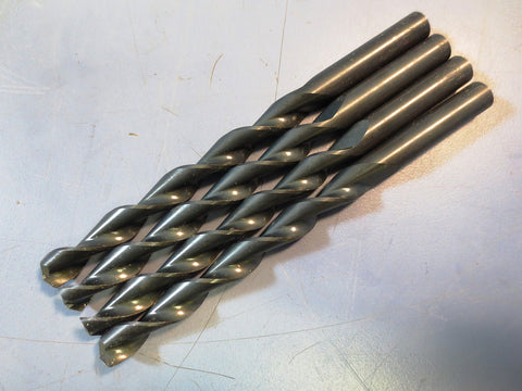 Lot of 4 PTD Precision Twist Drills 21/64" x 4 5/8", HS Steel, USA, 3 3/8"thread