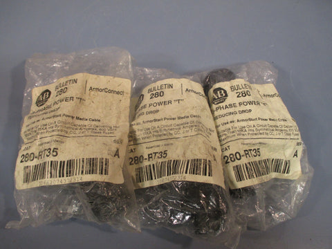 LOT OF 3 ALLEN-BRADLEY 3PHASE POWER T CONNECTOR (REDUCING DROP) SER A 280-RT35