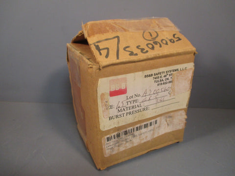 BS & B SAFETY HEAD RUPTURE DISC SIZE: 1.5" TYPE: GR-C 316 SS EP5906033