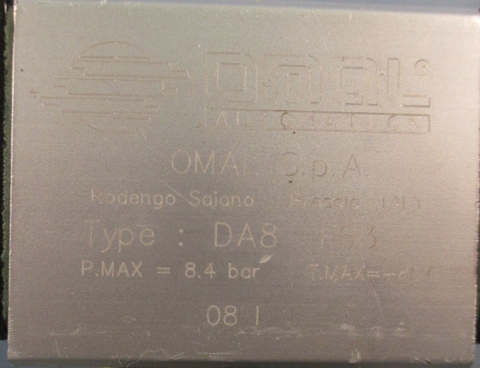Omal DA8F03 Pneumatic Actuator 8.4 bar Max 80°C Max V101 DN 15 PN 64 DA8-F03
