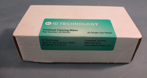 ID Technology ID100332 Labeler and Printer Cleaning Towelettes, box of 25 wipes