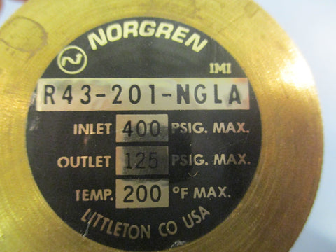 Norgren R43-201-NGLA Pneumatic Valve Regulator 400 PSIG Max 200°F Max