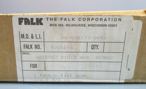 Falk 765096, 1015G82 Rigid Hub Rebore 2.9355/2.9365 Bore 1203681