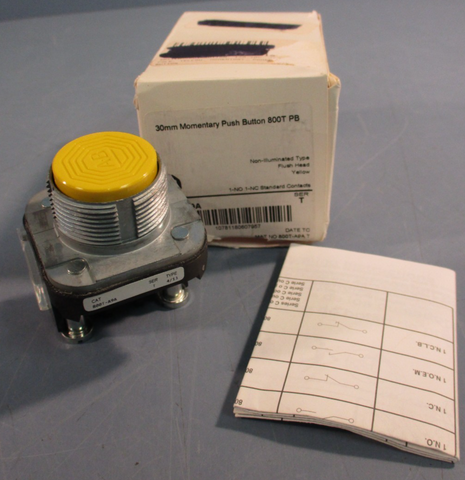 Allen Bradley 800TA9A Yellow Flush Head Push Button Series T Nonilluminated