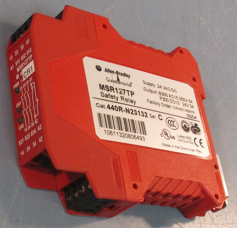 Allen Bradley 440RN23132 Safety Relay MSR127TP Ser C 24 VAC/DC
