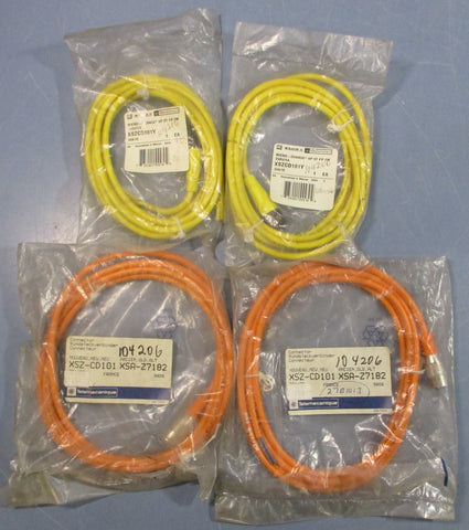 (Lot of 4) Telemecanique Square D XSZCD101 Cable Assembly, Connector XSZCD101Y