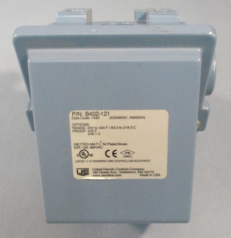 United Electric Controls B402121 Temperature Controller 200425 Deg F 480VAC