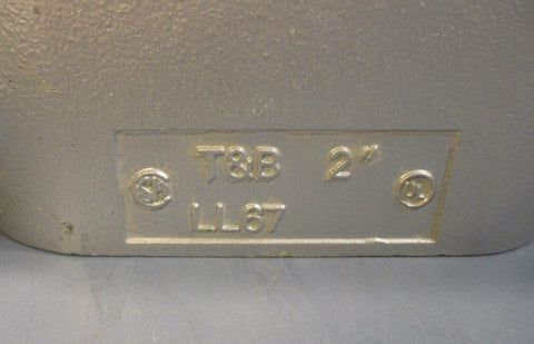 Lot of 2 Thomas & Betts 2" LL67 Form 7 Conduit Body Gray Iron w/ Zinc Plating