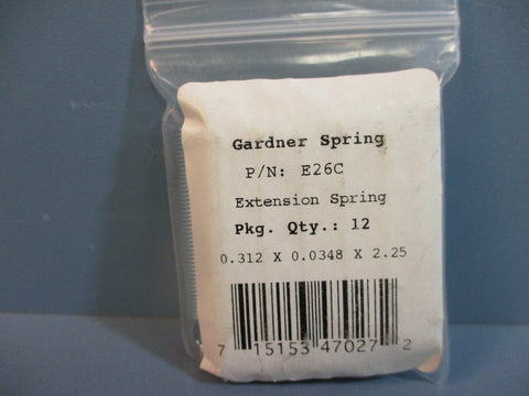 Gardner Spring E26C Extension Spring NEW (QTY 12)