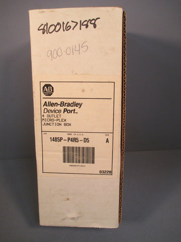 Allen Bradley Device Port 4 Outlet MicroPlex Junction Box Ser. A 1485PP4R5D5