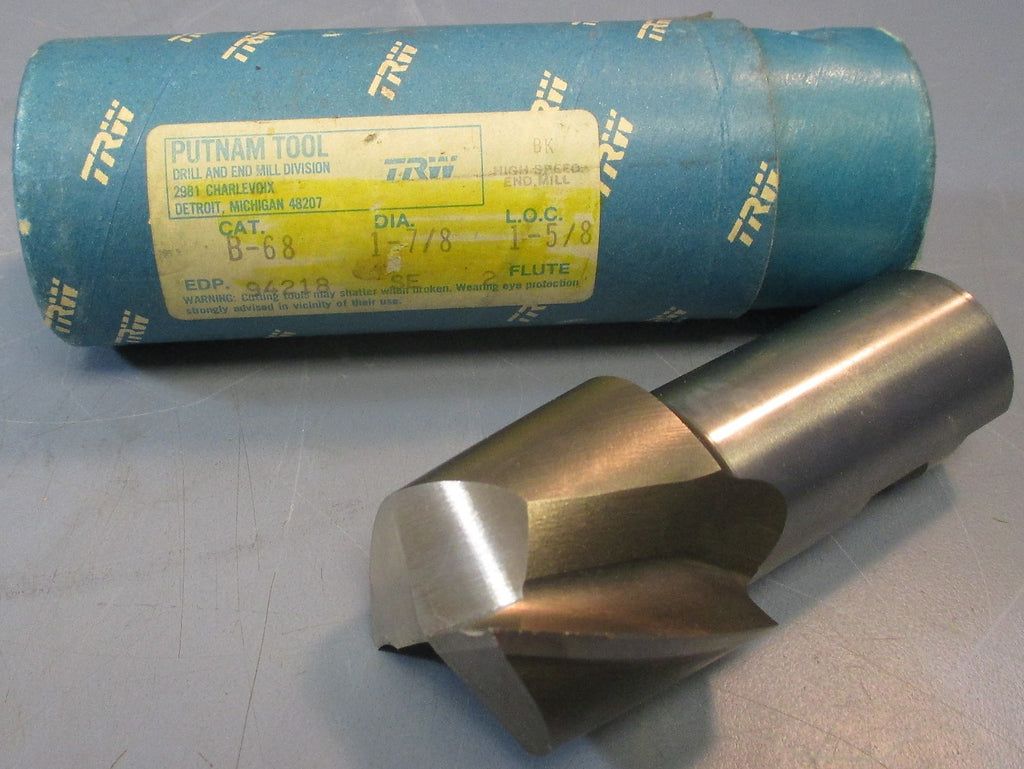 TRW High-Speed End Mill Cutter  1-7/8"  L.O.C:  1-5/8  HS 2FL USA