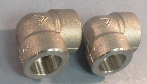 Unbranded A/SA182F316/F316L Stainless Steel 90° Pipe Elbow B16 3M 1/2 Lot of 2