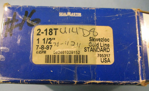 Sealmaster 2-18T Insert Bearing 1-1/2" Bore Dia 3.15" OD 2" Width