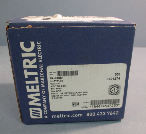 Meltric 37-38561 6P 7 Wire 30A, 600 VAC Inlet/Plug Receptacle/Connector 0301274