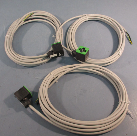 Lot of (3) Murr Elektronik 7000-18031-2360500 Valve Connector Cable 5m 24VDC-4A