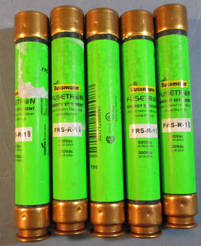 Bussmann Fusetron FRSR1 Energy Efficient Time Delay Fuse 600Vac (Lot of 5)