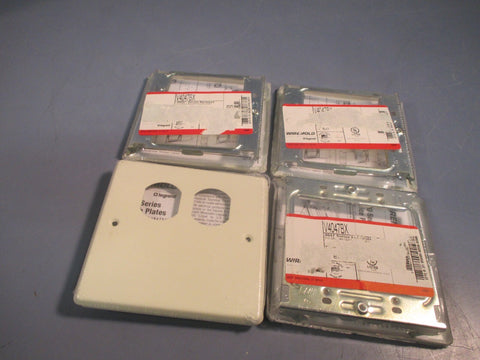 Lot of 4 Legrand WireMold 2-Gang Duplex Receptacle Ivory 4047 Faceplate V4047BX