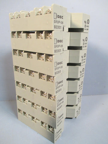 IDEC Relay Base Socket 10A 300V Lot of Seven 93301 SR3P-06