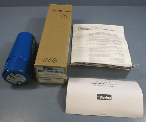 Parker Balston 2002N-0A0-SA Filter .60 Liter Cap. 250psig Max 100-12-SA Element