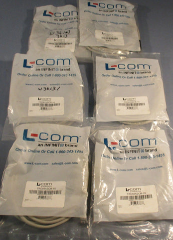 L-COM TRD855SCR-10 Ethernet Cord 10FT Long RJ45 TO RJ45 Lot of 6