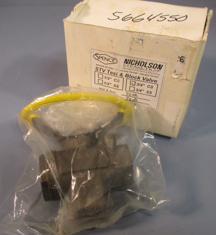 Nicholson Steam Trap SPENCE STV Combo Test & Blocking Valve 3/4" 5664550